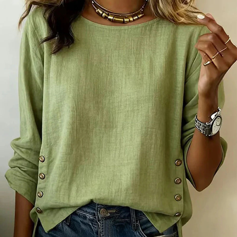 ✨🛍️Fresh Drop - Relaxed Fit Linen Top – Breezy Comfort &amp; Classic Style for Casual Days 🍃