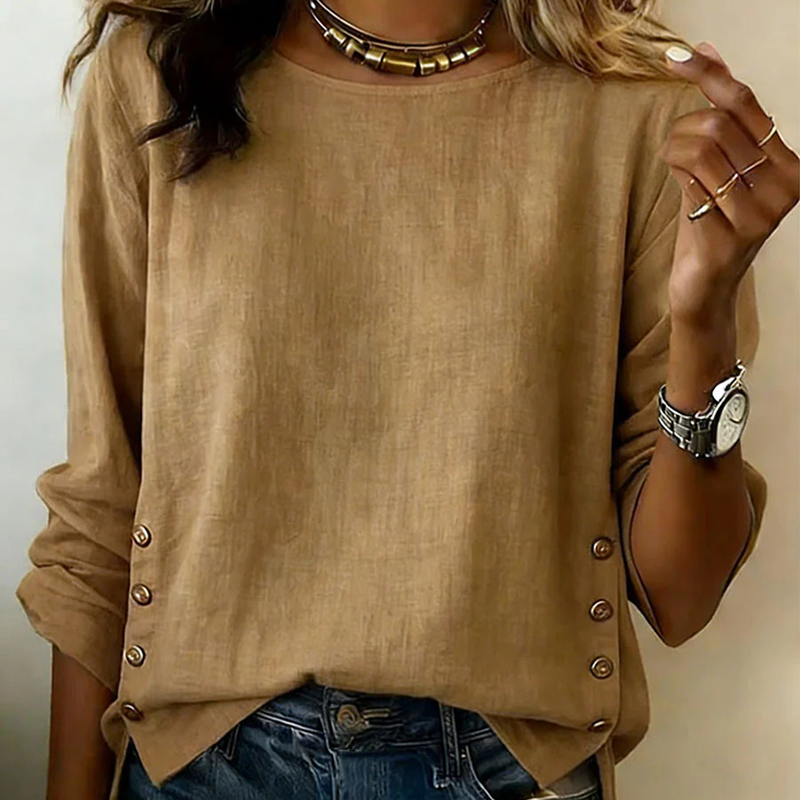 ✨🛍️Fresh Drop - Relaxed Fit Linen Top – Breezy Comfort &amp; Classic Style for Casual Days 🍃