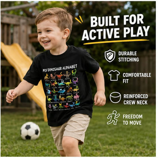 Kids Dinosaur Alphabet Graphic T-Shirt