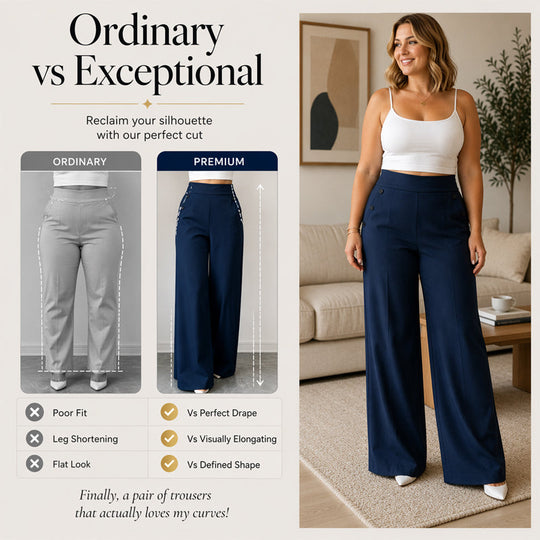 Trending Now⭐👖✨ High-Waisted Wide-Leg Pants with Side Buttons – Flattering Silhouette &amp; Unique Detail for Effortless Style