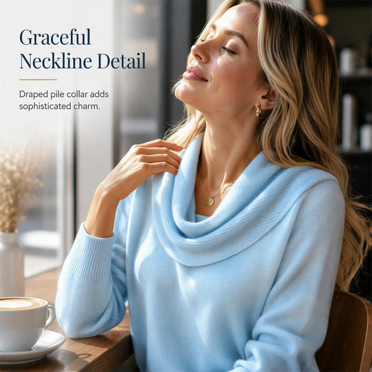 👚New Arrivals - Sequin Cowl Neck Pullover – Soft Ribbed Cuffs &amp; Elegant Drape for Any Occasion 🌿