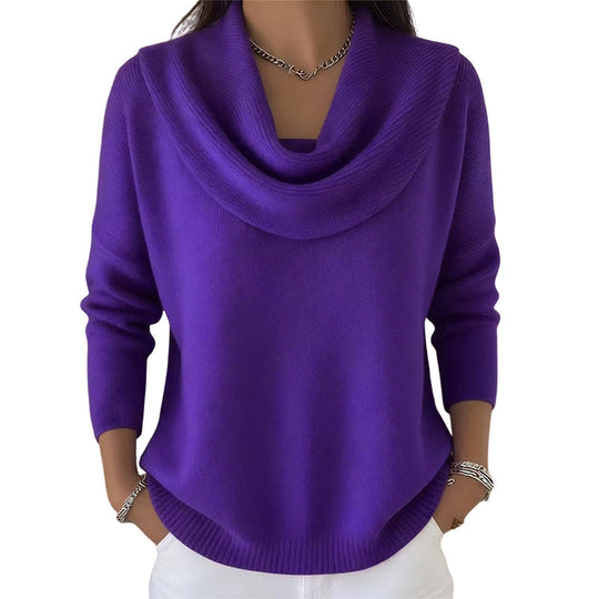 👚New Arrivals - Sequin Cowl Neck Pullover – Soft Ribbed Cuffs &amp; Elegant Drape for Any Occasion 🌿