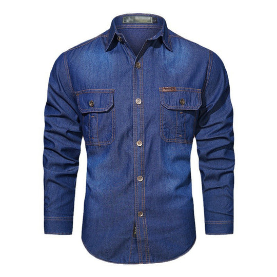 Bestseller🏆👔 Classic Cotton Shirt with Denim Aesthetic – Relaxed Silhouette &amp; Timeless Style for Everyday Wear