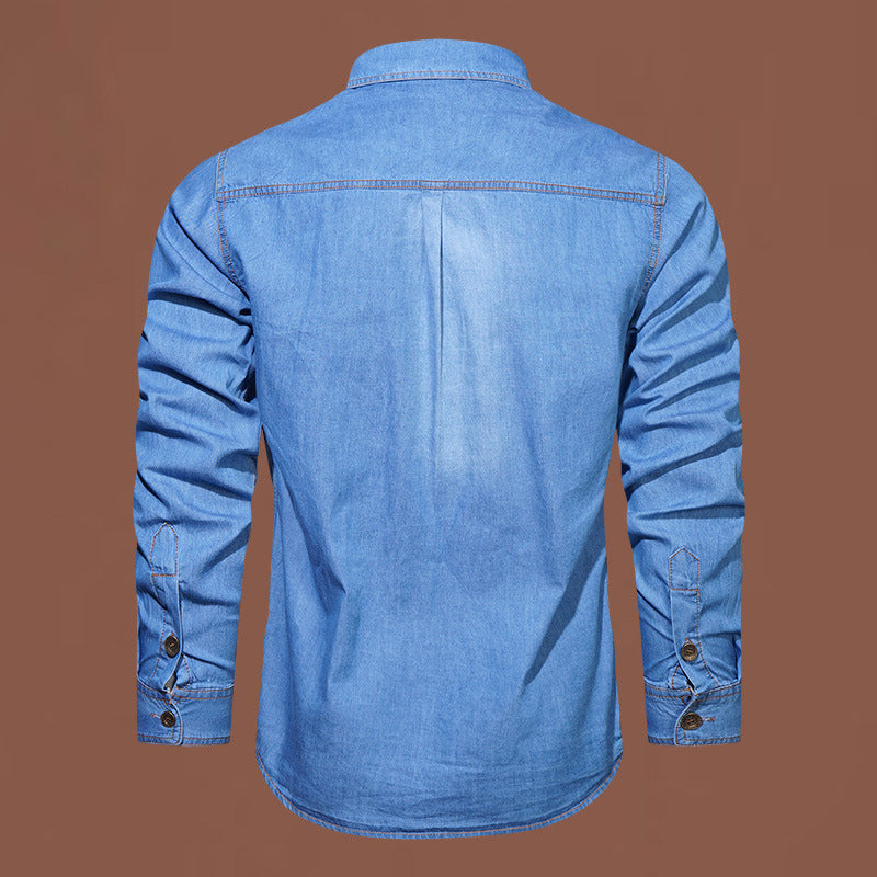 Bestseller🏆👔 Classic Cotton Shirt with Denim Aesthetic – Relaxed Silhouette &amp; Timeless Style for Everyday Wear