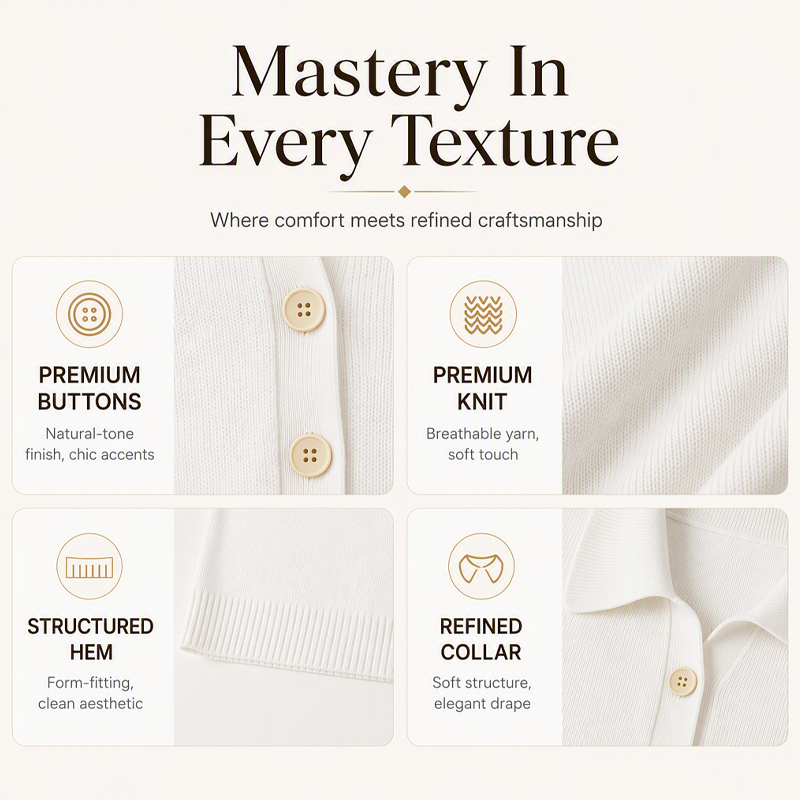 Bestseller🏆👚 Elegant Lapel Collar Knit – Timeless Design &amp; All-Day Comfort for Every Look
