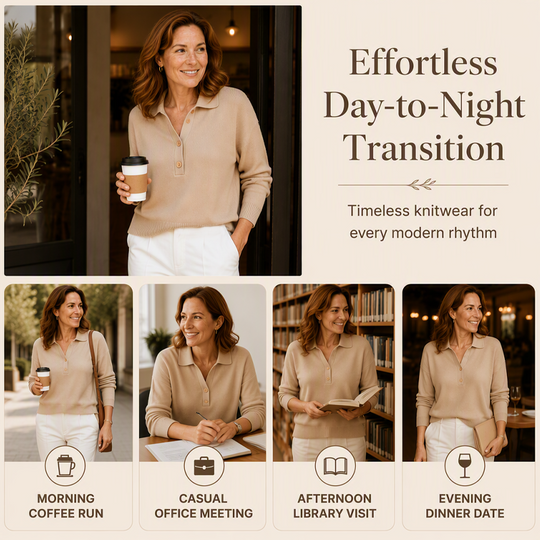 Bestseller🏆👚 Elegant Lapel Collar Knit – Timeless Design &amp; All-Day Comfort for Every Look