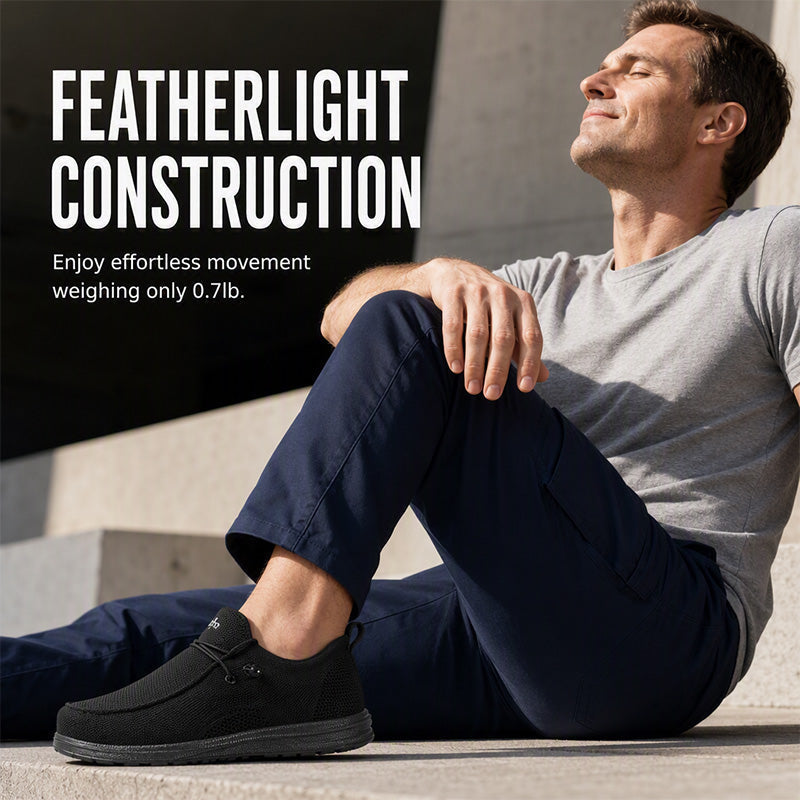 🥾 50% OFF NOW! 🛡️ Slip-On Steel Toe Safety Loafers – Ultralight 0.7lb, ASTM Certified & Casual Comfort 💪