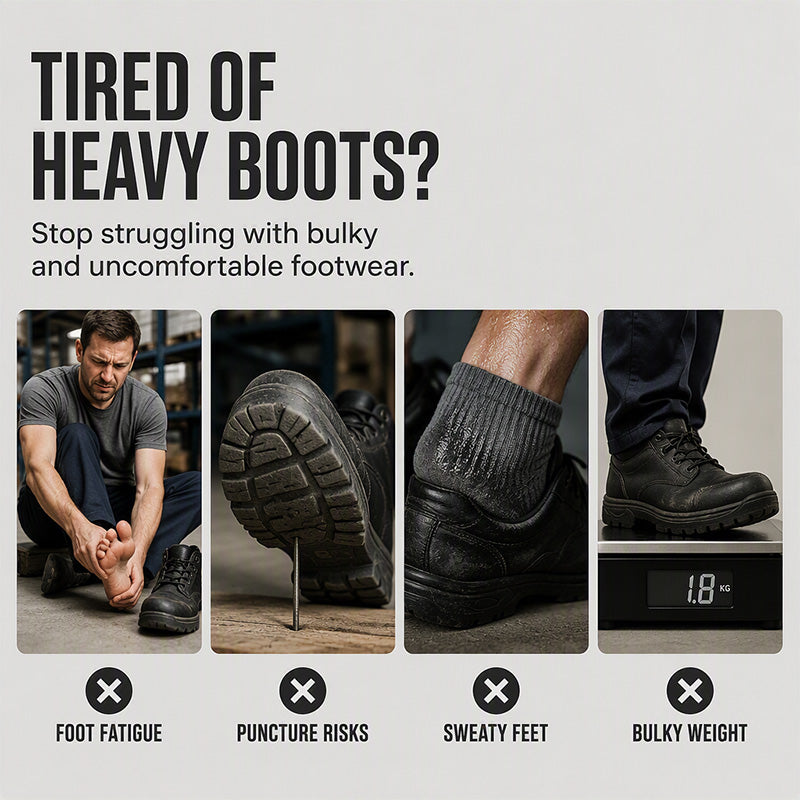 🥾 50% OFF NOW! 🛡️ Slip-On Steel Toe Safety Loafers – Ultralight 0.7lb, ASTM Certified &amp; Casual Comfort 💪