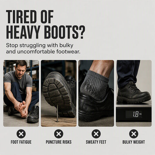 🥾 50% OFF NOW! 🛡️ Slip-On Steel Toe Safety Loafers – Ultralight 0.7lb, ASTM Certified &amp; Casual Comfort 💪