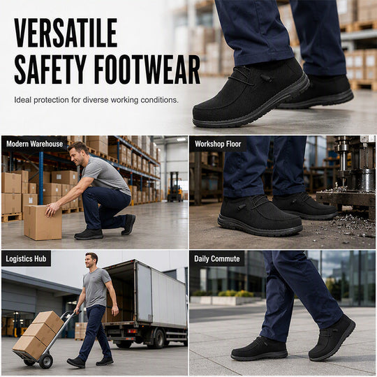 🥾 50% OFF NOW! 🛡️ Slip-On Steel Toe Safety Loafers – Ultralight 0.7lb, ASTM Certified &amp; Casual Comfort 💪