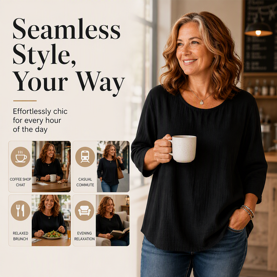 ✨🛍️Fresh Drop - Classic 3/4 Sleeve Tee – Soft Cotton Feel &amp; Versatile Styling for Work or Weekend