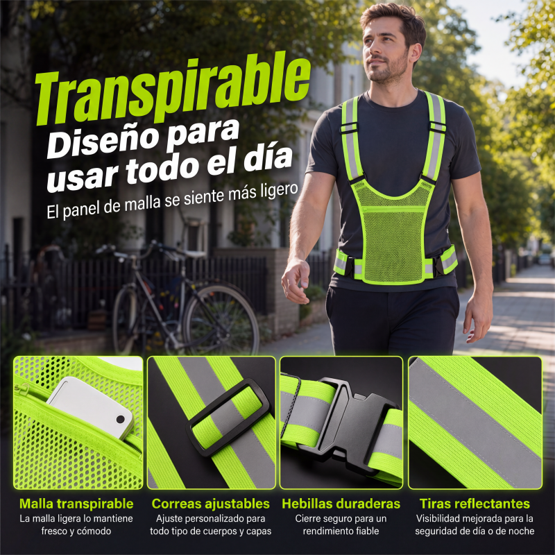 🦺✨ High-Visibility Reflective Vest – Practical Pocket, Comfortable Fit, and Total Safety for Day and Night Running 🌙🏃‍♂️