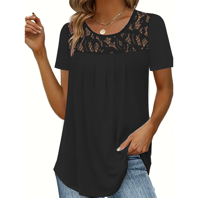Elegant Lace Neck Tee