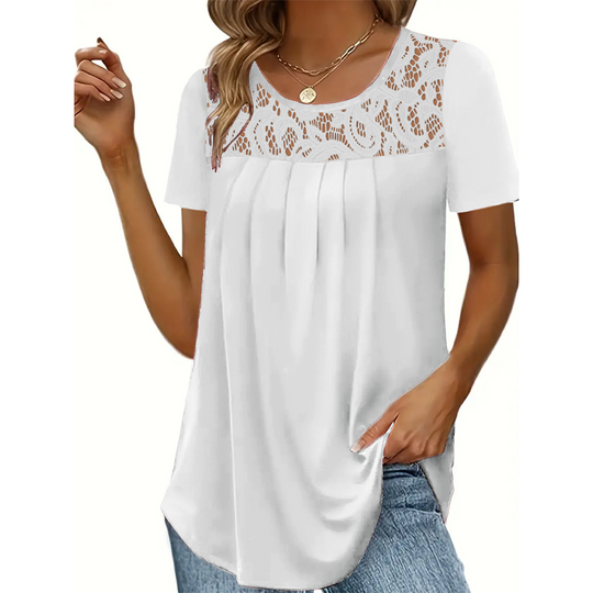Elegant Lace Neck Tee