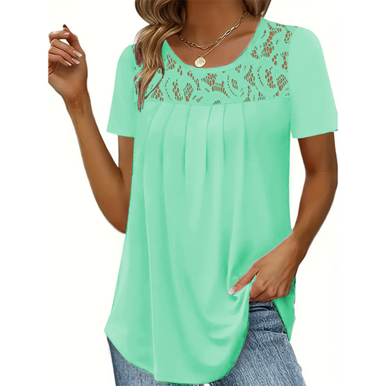 Elegant Lace Neck Tee