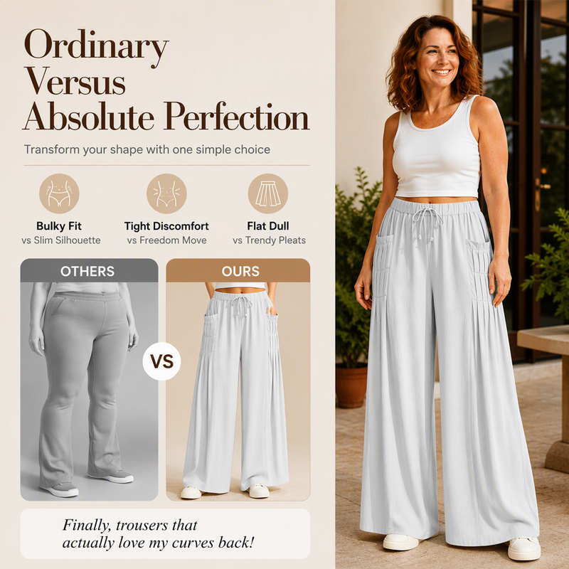 ☀️👖 Wide-Leg Cotton Linen Pants – Versatile Pairing for Work, Weekends &amp; Travel