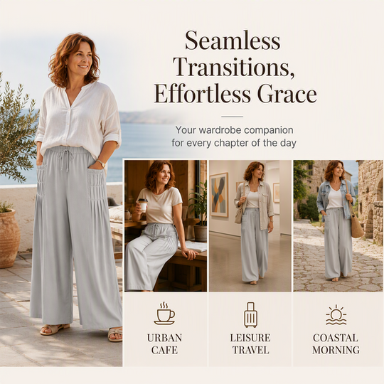 ☀️👖 Wide-Leg Cotton Linen Pants – Versatile Pairing for Work, Weekends &amp; Travel