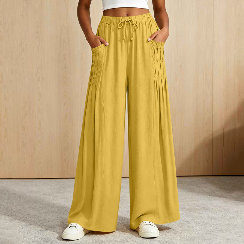 ☀️👖 Wide-Leg Cotton Linen Pants – Versatile Pairing for Work, Weekends &amp; Travel