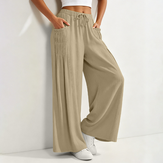 ☀️👖 Wide-Leg Cotton Linen Pants – Versatile Pairing for Work, Weekends &amp; Travel