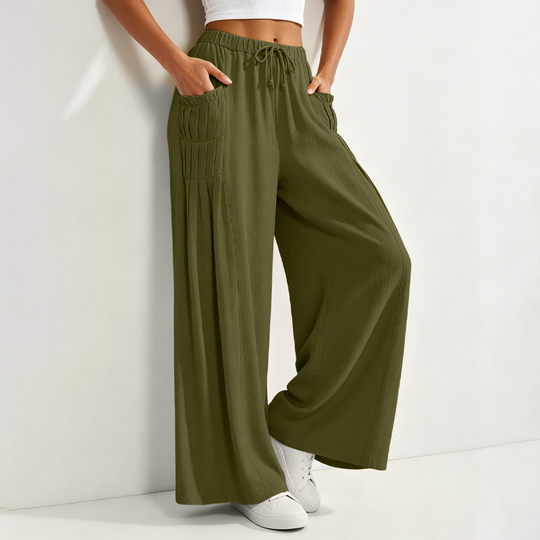 ☀️👖 Wide-Leg Cotton Linen Pants – Versatile Pairing for Work, Weekends &amp; Travel