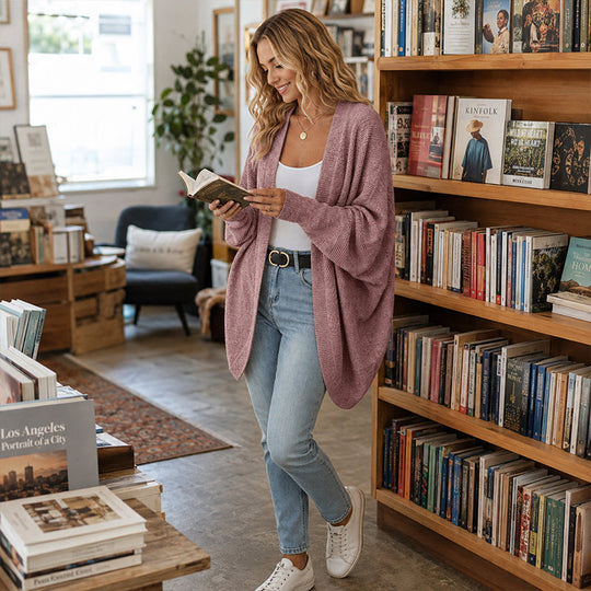 ☀️🧥New Arrivals - Open Front Batwing Cardigan – Breezy Layer for Work, Travel &amp; Casual Outings