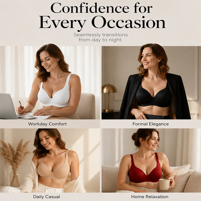Women's Plus Size Underwire Bra Push Up Anti-Sagging Comfortable Brassiere