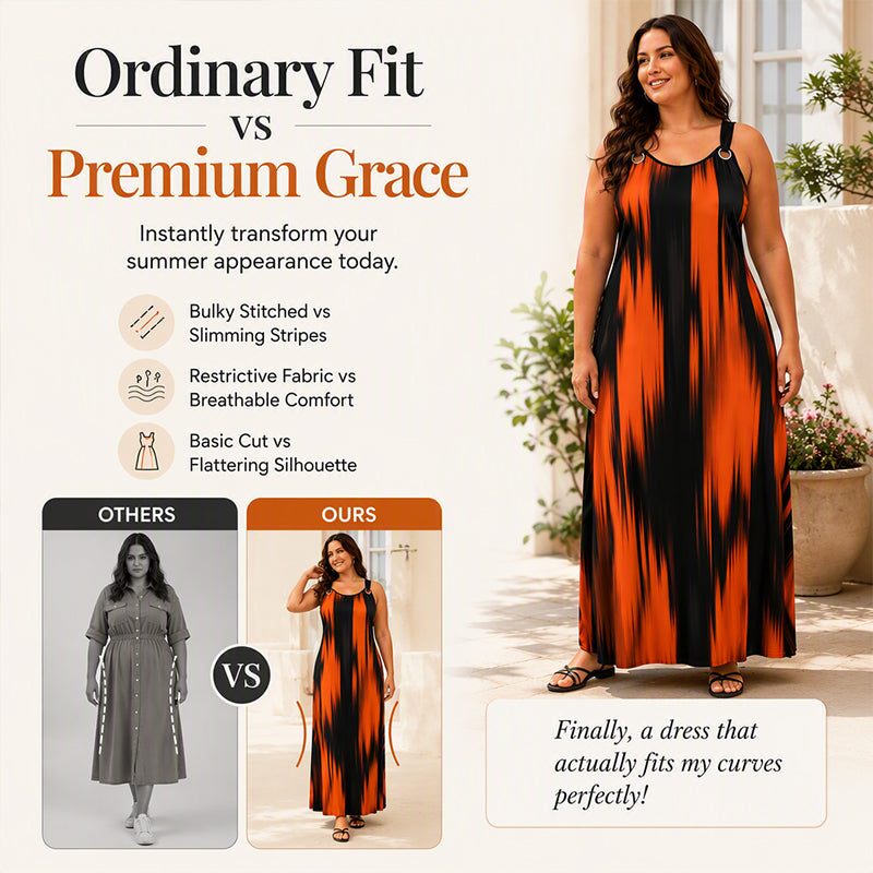 👗New Arrivals - Striped Sleeveless Midi Dress – Breathable Comfort &amp; Versatile Fit for All Body Types