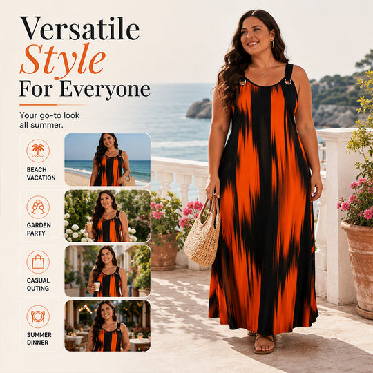 👗New Arrivals - Striped Sleeveless Midi Dress – Breathable Comfort &amp; Versatile Fit for All Body Types