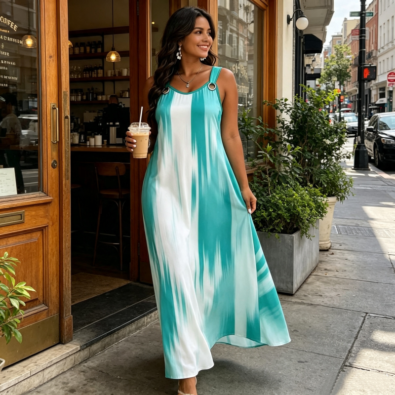 👗New Arrivals - Striped Sleeveless Midi Dress – Breathable Comfort &amp; Versatile Fit for All Body Types