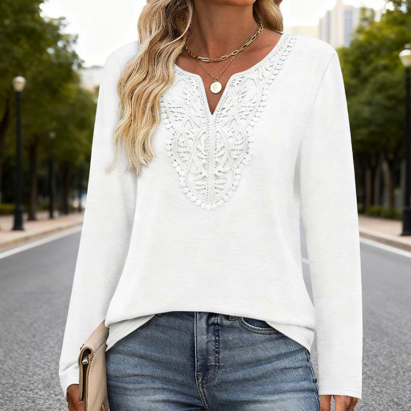 Women’s Elegant V-Neck Long Sleeve Top