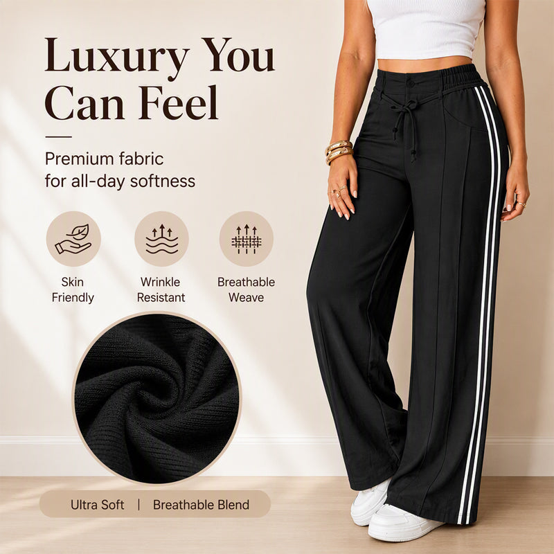 ☀️👖Seasonal Style - High-Rise Drawstring Pants – Breezy Comfort &amp; Easy Pairing for Any Casual Look