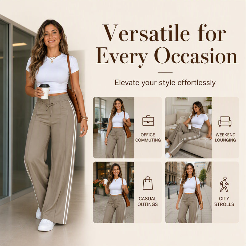 ☀️👖Seasonal Style - High-Rise Drawstring Pants – Breezy Comfort &amp; Easy Pairing for Any Casual Look