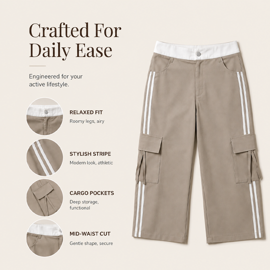 👖New Arrivals - Side-Stripe Capri Cargos with Pockets – Relaxed Fit &amp; Sporty Edge for Everyday Wear