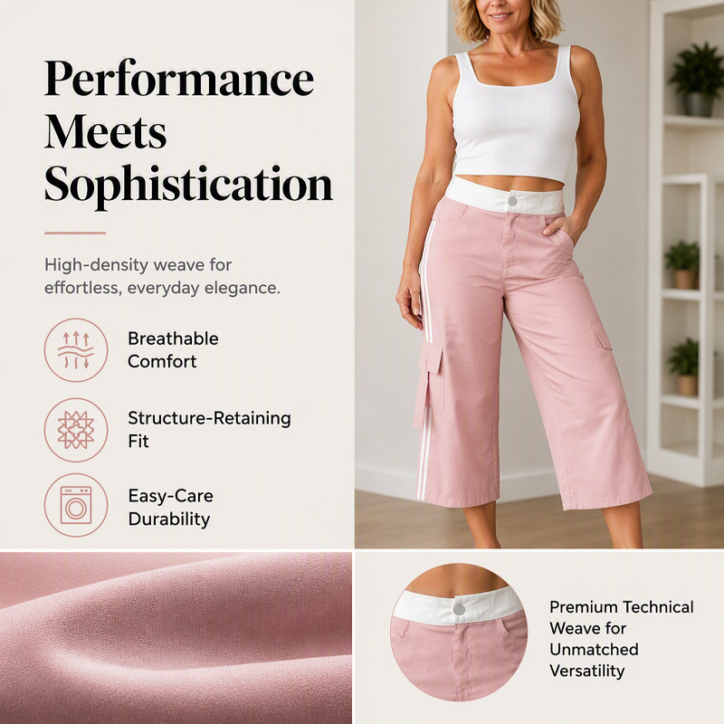 👖New Arrivals - Side-Stripe Capri Cargos with Pockets – Relaxed Fit &amp; Sporty Edge for Everyday Wear