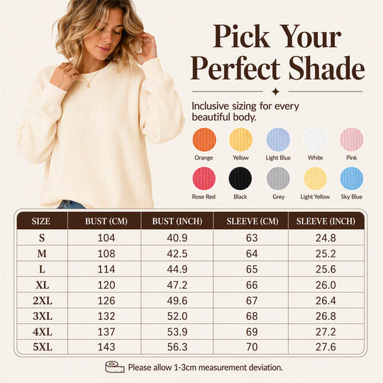 👚Seasonal Style - Waffle Texture Sweatshirt – Easy Breezy Fit &amp; Classic Style for Any Casual Look