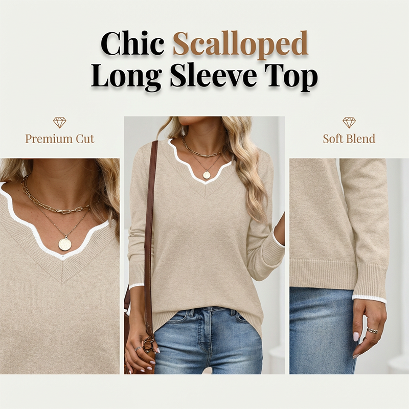 🍁New Fall Collection-Women’s Casual Long Sleeve Knit Top
