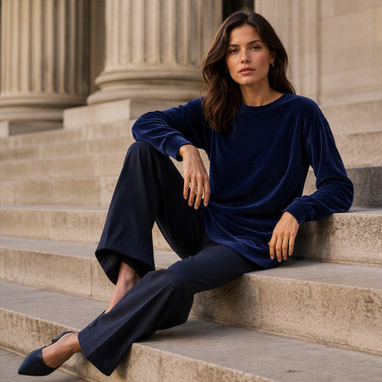 👚Seasonal Style - Relaxed Cotton Crew Top – Breezy Comfort &amp; Easy Pairing with Jeans or Leggings