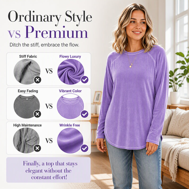 👚Seasonal Style - Relaxed Cotton Crew Top – Breezy Comfort &amp; Easy Pairing with Jeans or Leggings