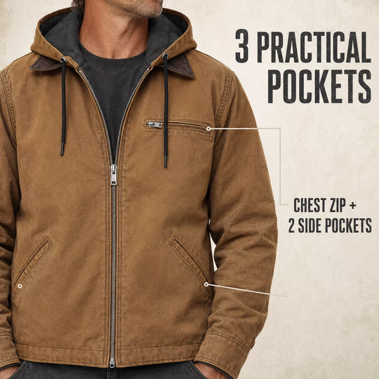 ⏳LAST DAY SALE 60% OFF !!📢Men’s Plush-Lined Hooded Work Jacket