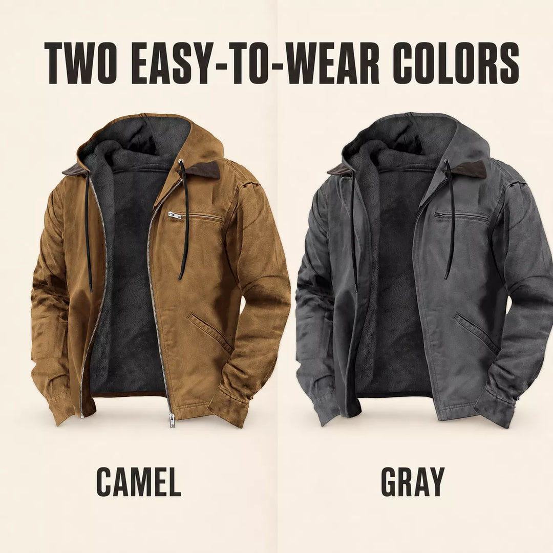 ⏳LAST DAY SALE 60% OFF !!📢Men’s Plush-Lined Hooded Work Jacket