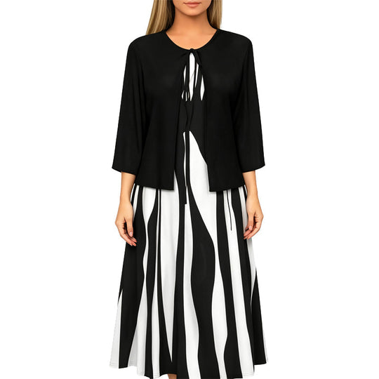 Flattering Geometric Dress Set