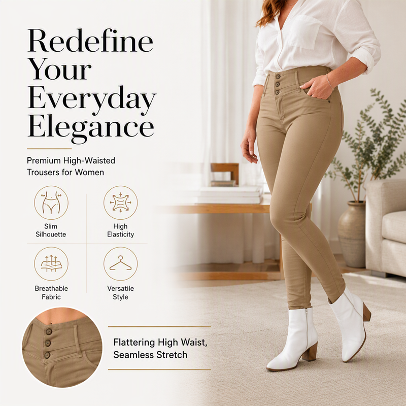 ✨ Women’s Stretch High-Waist Skinny Pants – Flattering Fit &amp; Everyday Comfort