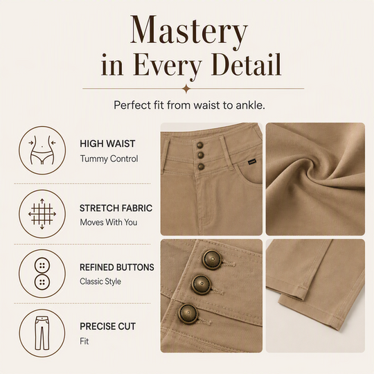 ✨ Women’s Stretch High-Waist Skinny Pants – Flattering Fit &amp; Everyday Comfort
