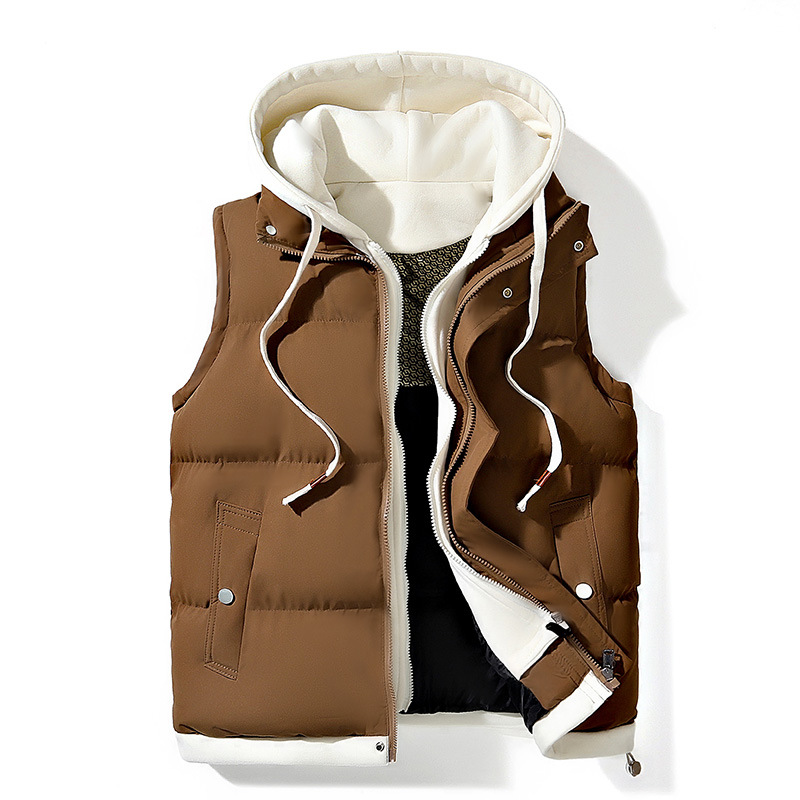 ❄️ Cold-Weather Comfort  🧥 Men’s Warm Hooded Puffer Vest
