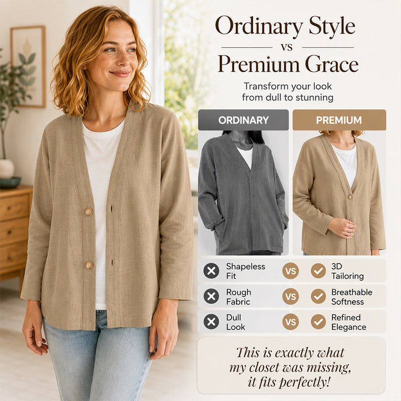 Bestseller🏆🧥 Breathable V-Neck Cardigan – Timeless Silhouette &amp; All-Day Comfort for Every Look