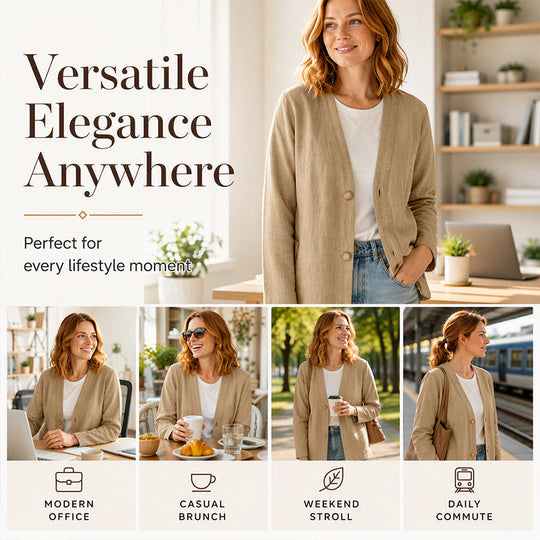Bestseller🏆🧥 Breathable V-Neck Cardigan – Timeless Silhouette &amp; All-Day Comfort for Every Look
