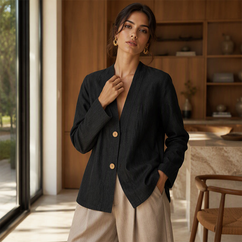 Bestseller🏆🧥 Breathable V-Neck Cardigan – Timeless Silhouette &amp; All-Day Comfort for Every Look