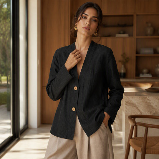Bestseller🏆🧥 Breathable V-Neck Cardigan – Timeless Silhouette &amp; All-Day Comfort for Every Look