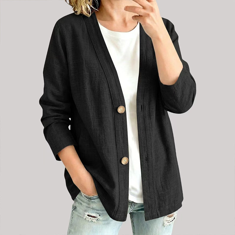 Bestseller🏆🧥 Breathable V-Neck Cardigan – Timeless Silhouette &amp; All-Day Comfort for Every Look