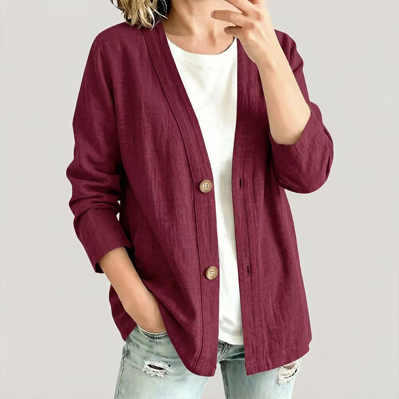 Bestseller🏆🧥 Breathable V-Neck Cardigan – Timeless Silhouette &amp; All-Day Comfort for Every Look